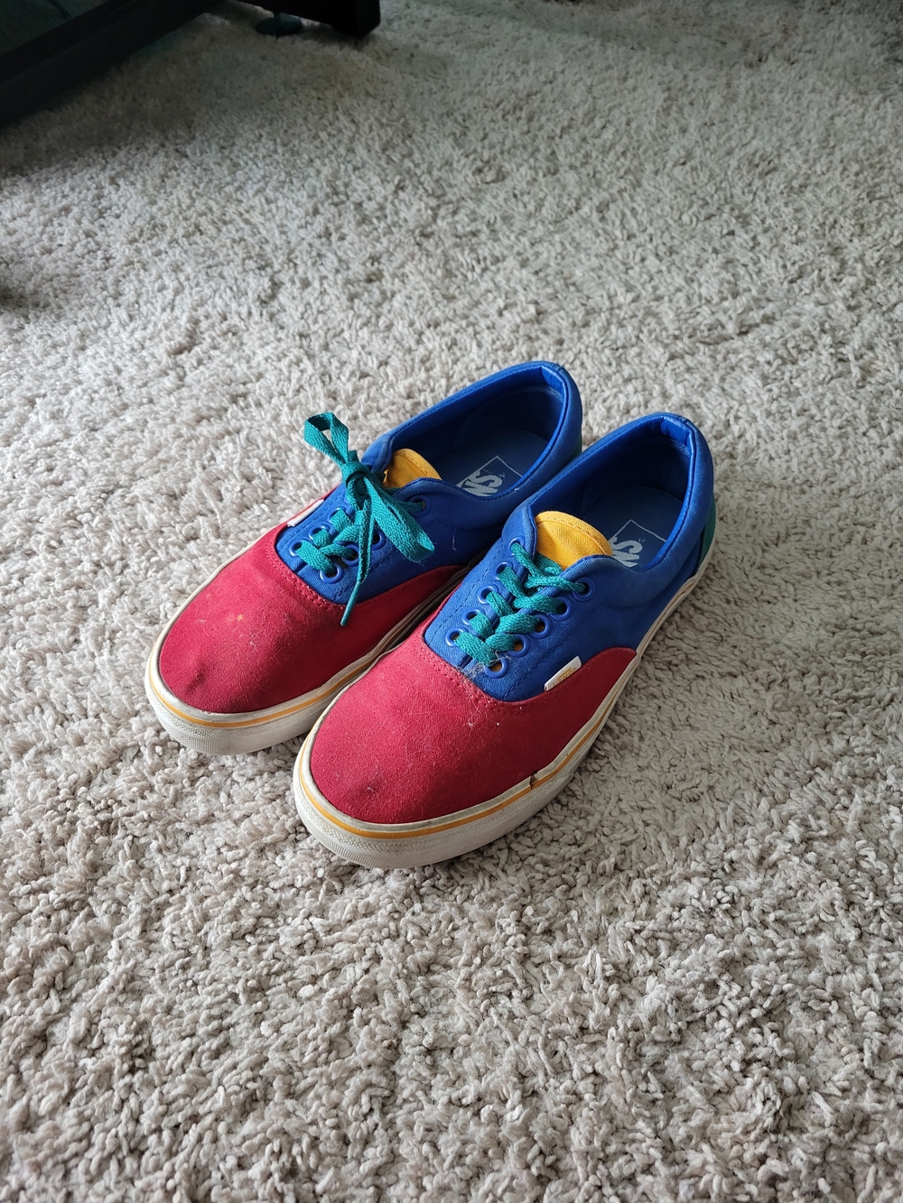 Colorblock Canvas Sneakers - Red & Blue